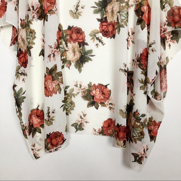 Color Swatch Floral Kimono Cardigan Top Size L - Picture 10 of 12